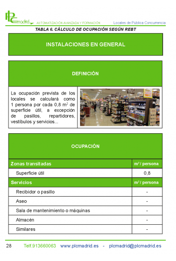 Instalaciones en general