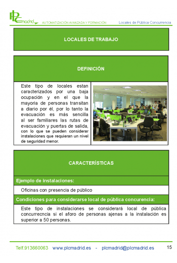 Locales de trabajo