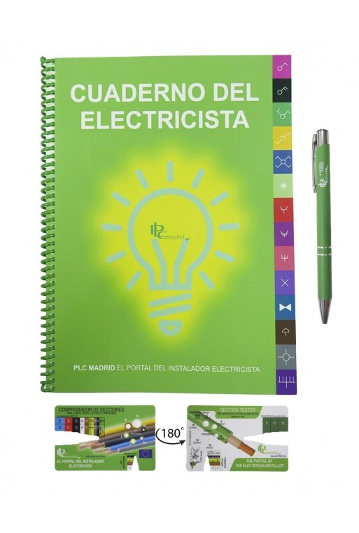 Cuaderno del Electricista de PLC Madrid + Comprobador de secciones Cuaderno del Electricista de PLC Madrid + Comprobador de secciones