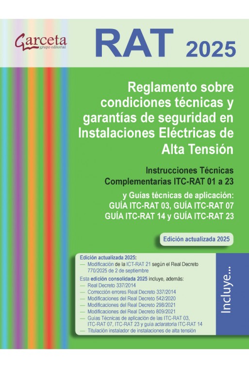 RAT. Reglamento sobre condiciones técnicas y garantías de seguridad en Instalaciones eléctricas de Alta Tensión